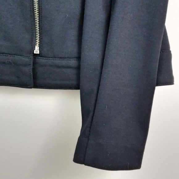 Moto Style Asymmetric Zip Knit Jacket Blazer - Picture 6 of 7